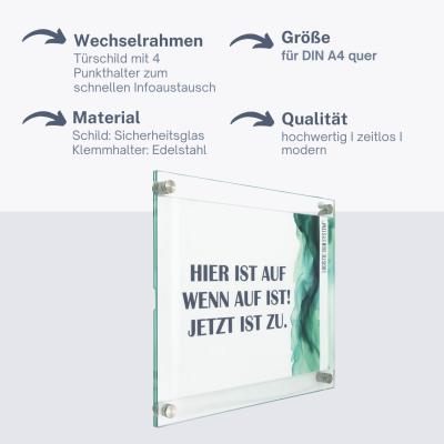 Tuerschild Wechselrahmen für Din A4 que